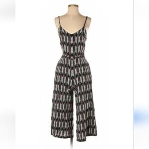 Molly Bracken Cropped Wide Leg Patterned Jumpsuit Size S